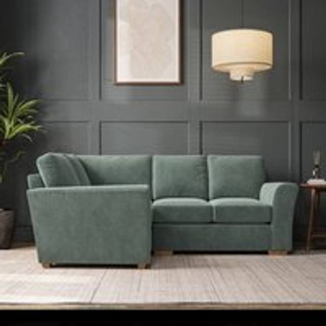 Lena Small Corner Sofa - Luxury Velvet Lilypad