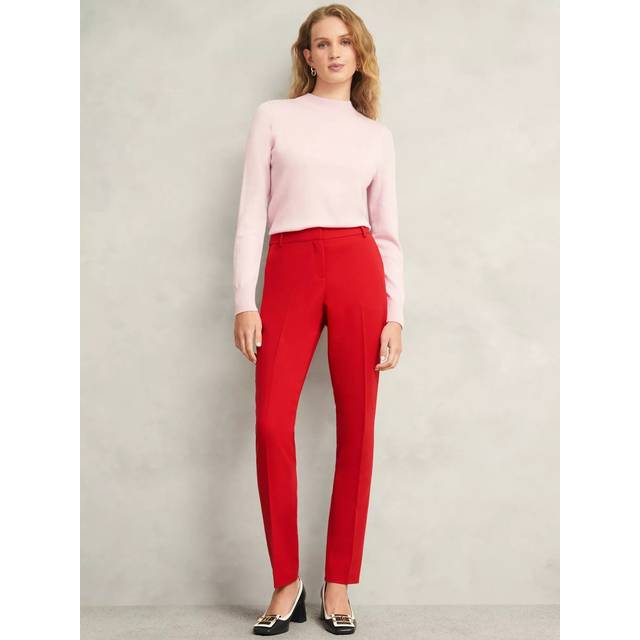 Hobbs Suki Slim Leg Tailored Trousers, Hot Magenta