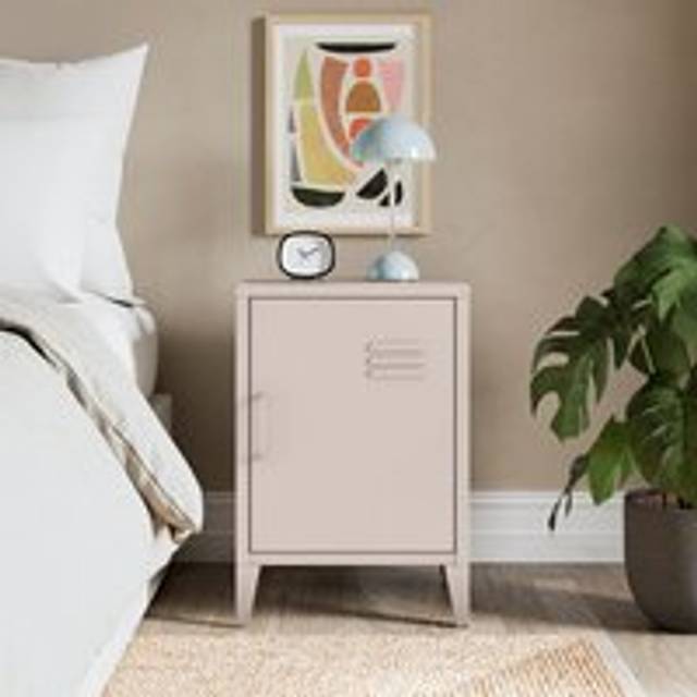 Helga Metal Bedside Table - Natural