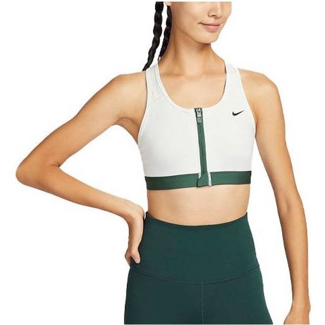(WMNS) Nike Swoosh Medium-Support Padded Zip-Front Sports Bra 'White Green' FQ0696-121