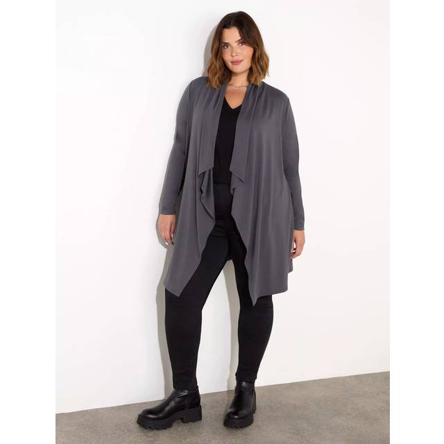 Live Unlimited Curve Petite Longline Waterfall Cardigan