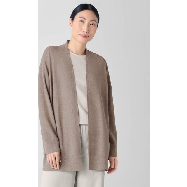 Open Organic Linen-Cotton Cardigan - COCOA - 2X