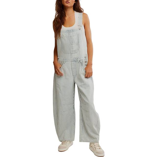 Free People Good Luck Stripe Overalls