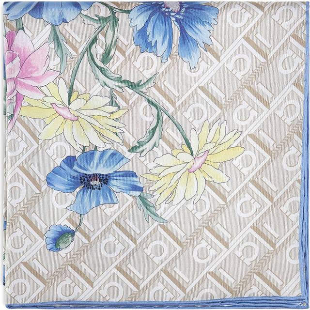 Ferragamo Women Bouquet print silk scarf Blue