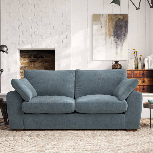 Madison 3 Seater Sofa - Tonal Plush Chenille Aqua