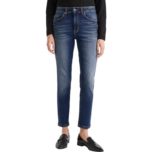 Benetton High Waist Slim Fit Jeans, Blue