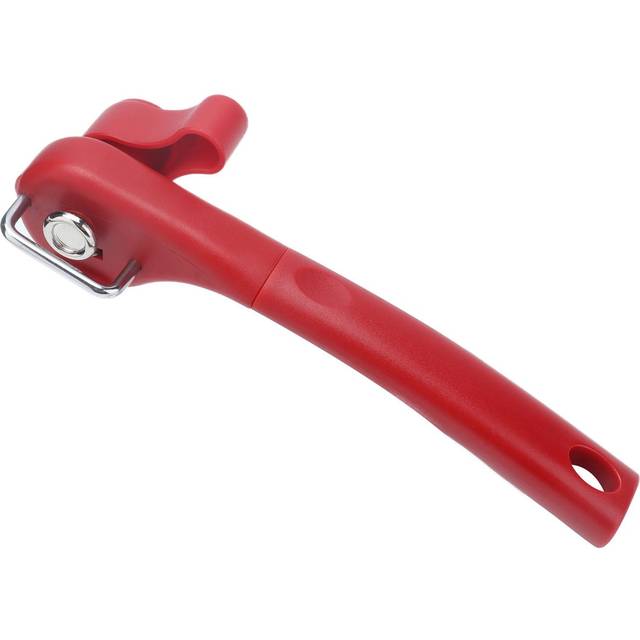 Manual Can Opener Stainless Steel Single Handle Side Open Safety Can Opener for Home CampingRed