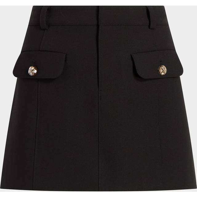 Lovina A-Line Mini Skirt - BLACK - 4