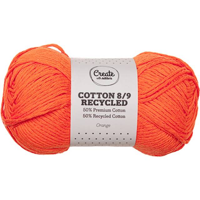 Cotton 8/9 Garn 100g Recycled Orange A087 Adlibris