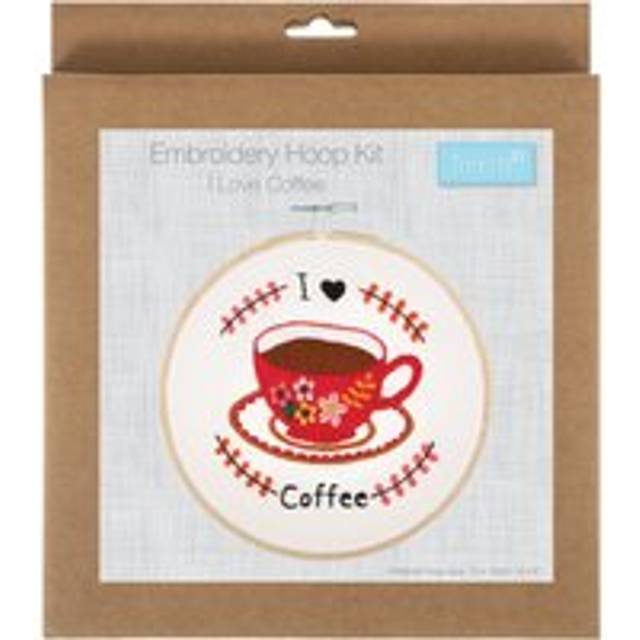 Trimits I Love Coffee Embroidery Hoop Kit - Multicoloured