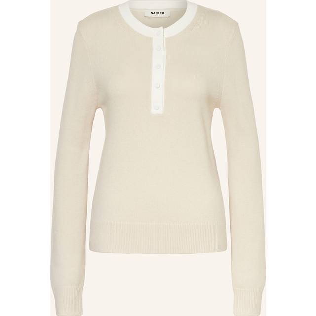 Pull bicolore en laine et cachemire - Nude - 1
