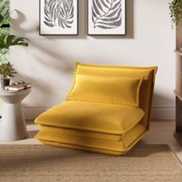 Jackson Velvet Foldable Single Sofa Bed - Yellow