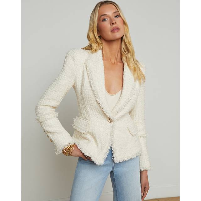 Kaisley Waffle Tweed Blazer - VINTAGE WHITE - 0
