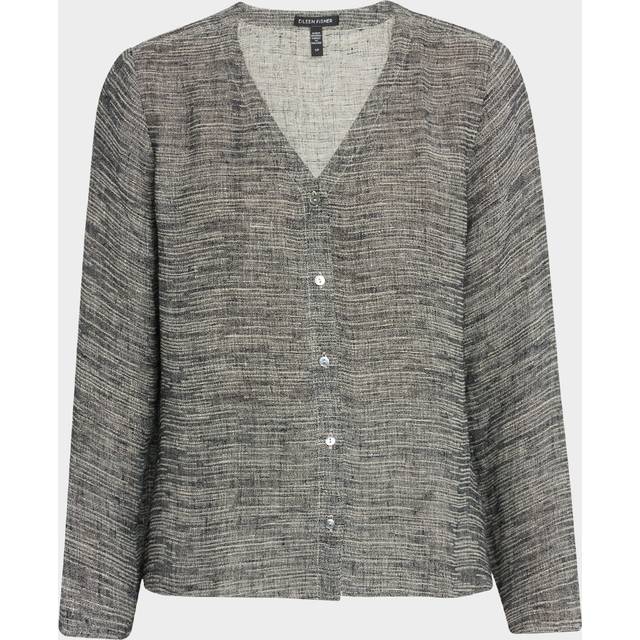 Gauzy Organic Linen-Blend Shirt - BLACKNATURAL - Small