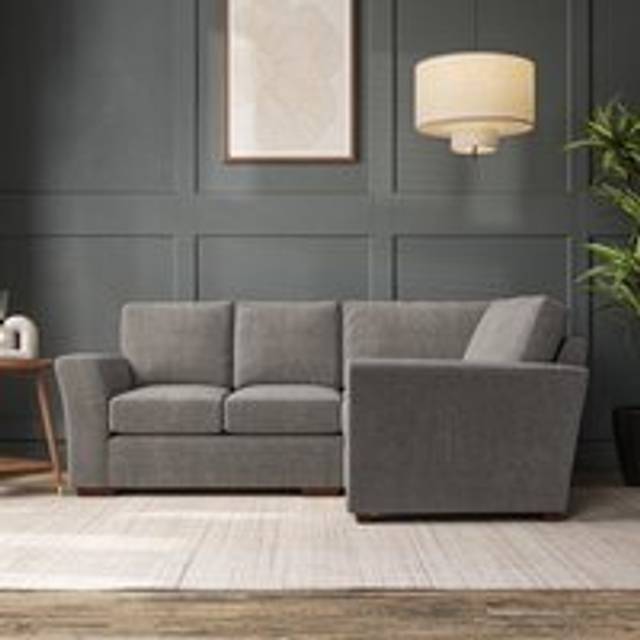 Lena Small Corner Sofa - Tonal Plush Chenille Grey