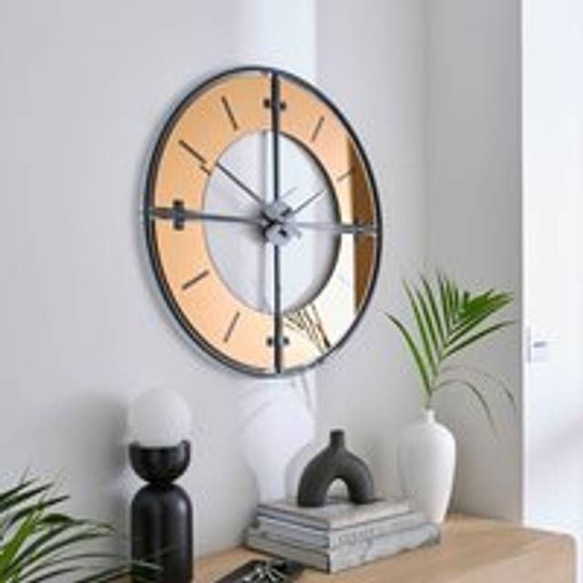 Auburn Industrial Skeleton Wall Clock - Gold