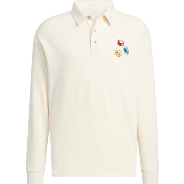 adidas neo x SESAME STREET x JF Crossover Back Logo Printing Pattern Lapel Long Sleeves White Polo Shirt HM9949 - Default Colorway