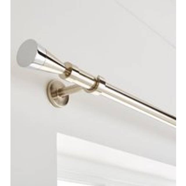Flute Extendable Metal Eyelet Curtain Pole - Satin Steel