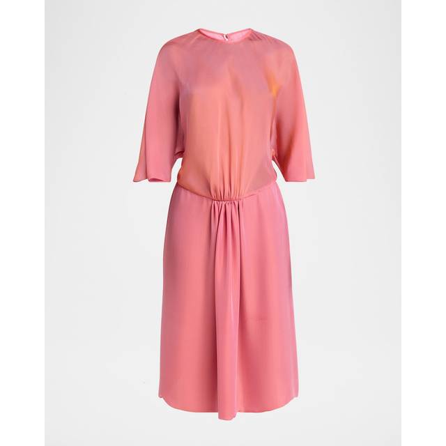 Iridescent Chiffon 3/4-Sleeve Midi Dress - SOLID LIGHT/PASTEL P - 36 IT (0 US)