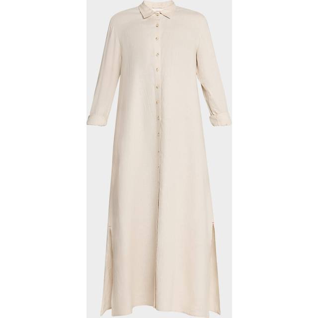 Boden Linen Button-Front Maxi Dress - WINDS - Small