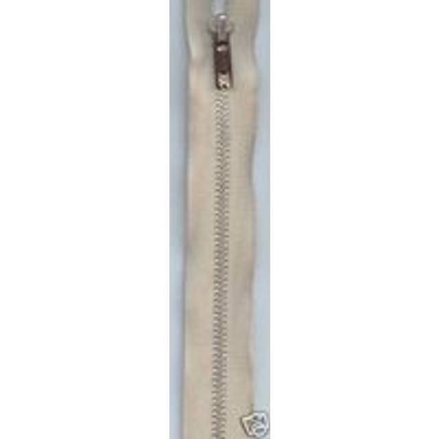 YKK Silver Metal Open End Zips Beige