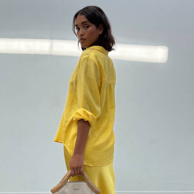 Never Fully Dressed Miley Semi Sheer Shirt, Yellow