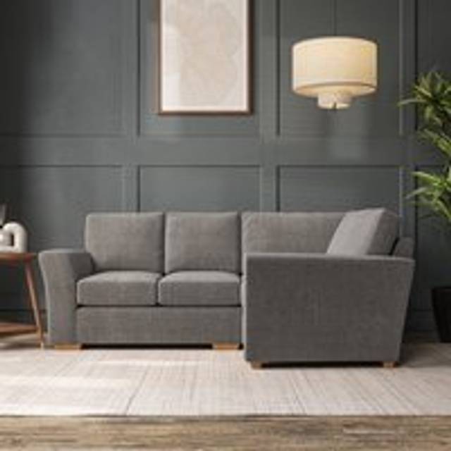 Lena Small Corner Sofa - Tonal Plush Chenille Grey