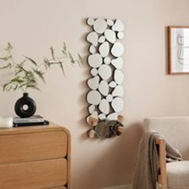 Pebble Rectangle Wall Mirror - Silver