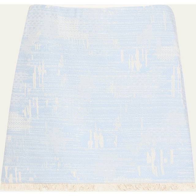 Rigby Fringe-Hem Tweed Mini Skirt - SKY - 10