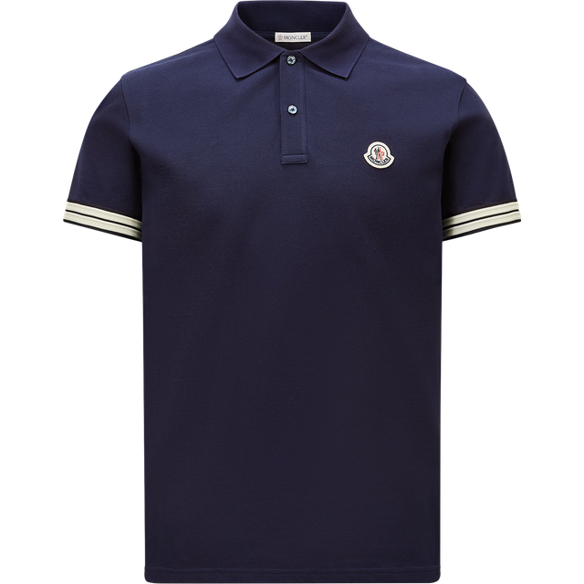 MONCLER | Blue cotton piquet polo shirt | Man | XL - blue (XL)
