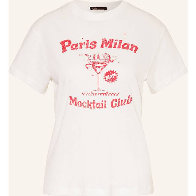 Paris Graphic T-Shirt - WHITE - Maje’s story begins in France in 1998, when Judith Milgrom was inspired by the cosmopolitan Parisian woman to create a brand that celebrates her trend-driven style. Offering collections ranging from ready-to-wear clothing to bags and accessories, each design is enlivened by sharp details to achieve the brand’s signature glamourous, yet bold and understated look.