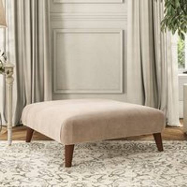 Evelyn Footstool - Luxury Velvet Natural