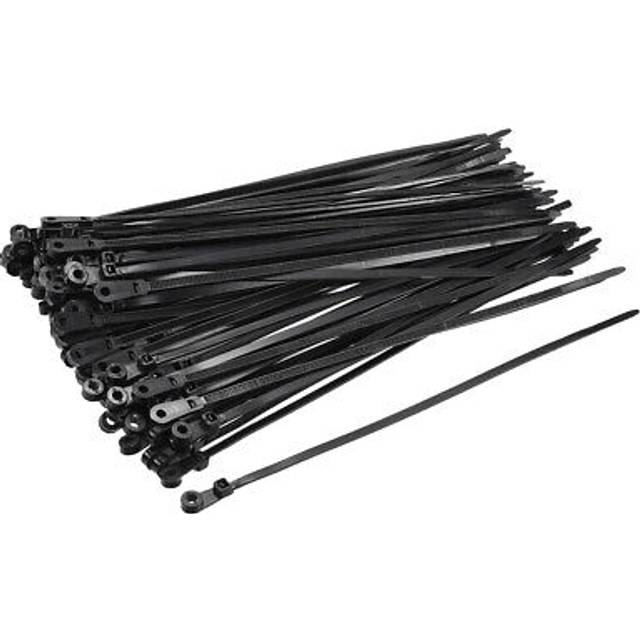 Mount Head Cable Zip Ties 8 Inch Screw Hole Nylon Wire Strap Black 120pcs