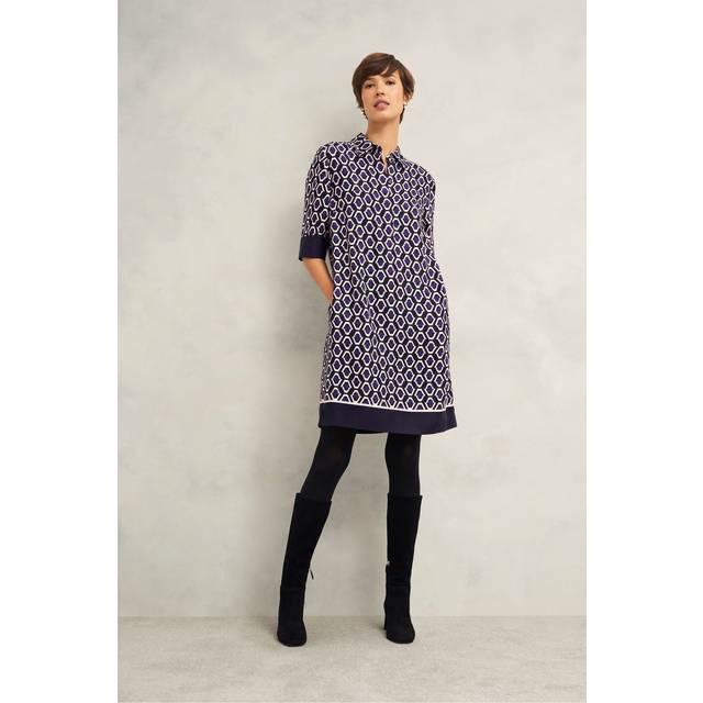 Hobbs Marciella Geometric Tunic Dress, Purple/Multi