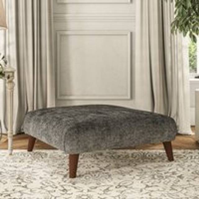 Evelyn Footstool - Chunky Chenille Charcoal