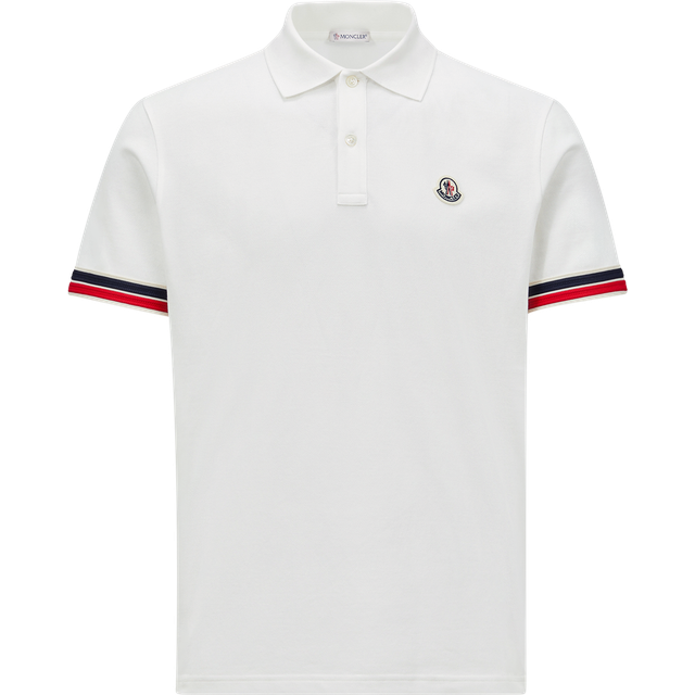 MONCLER | White cotton piquet polo shirt | Man | XXL - multicolor (XXL)