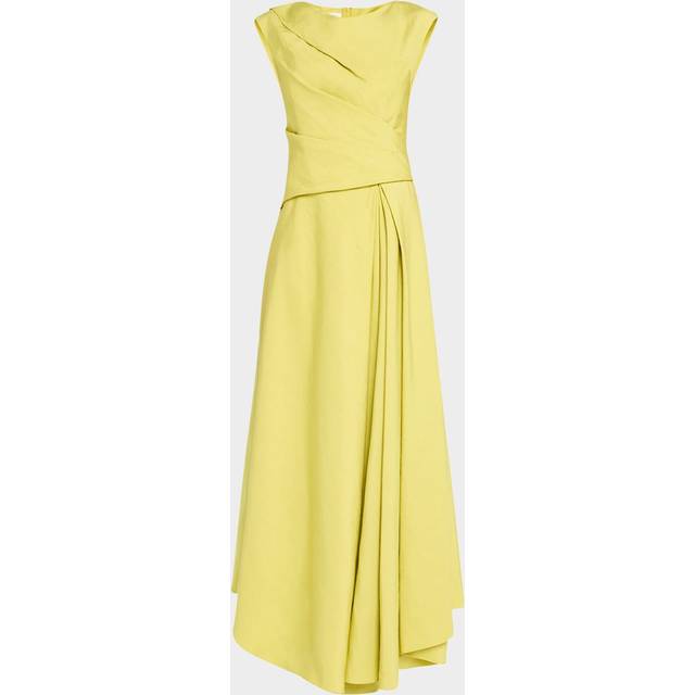 Drape-Front Asymmetric Dress - CHARTREUSE - 10