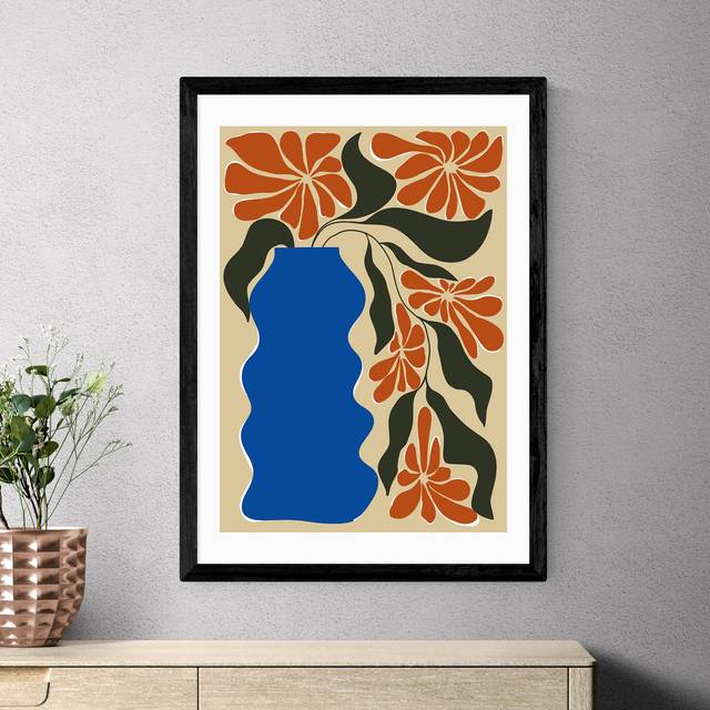 East End Prints Tropical Flower Pot by Miho Art Studio - Blue