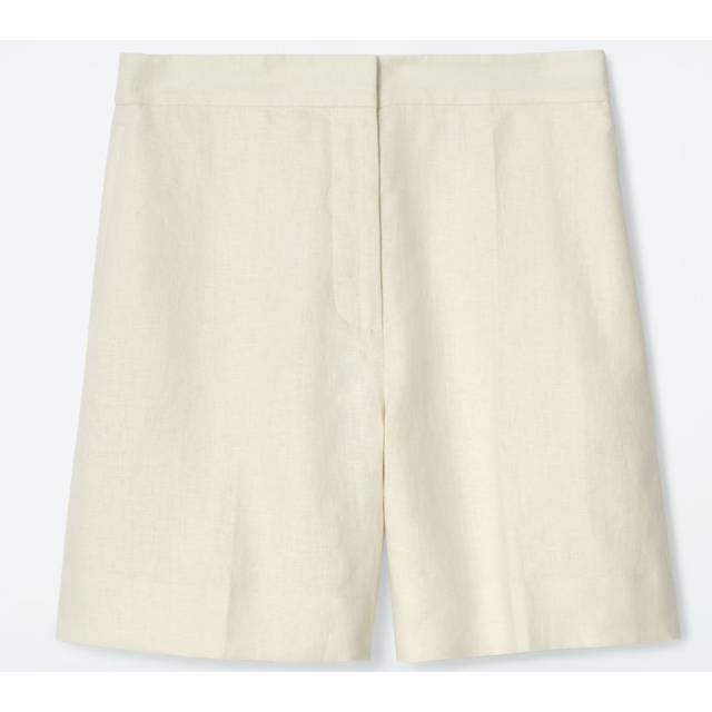 Tailored Elasticated Linen Shorts in Yellow - 32