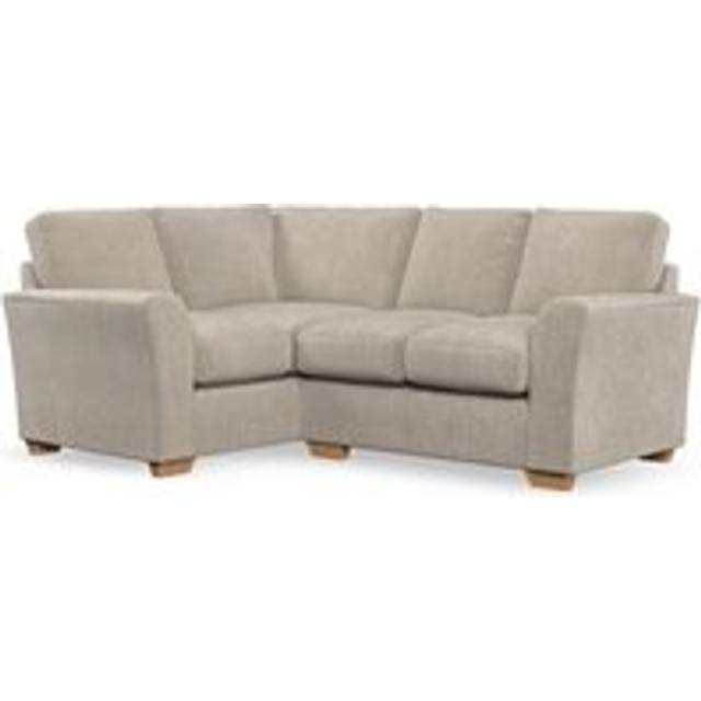 Lena Small Corner Sofa - Tonal Plush Chenille Natural