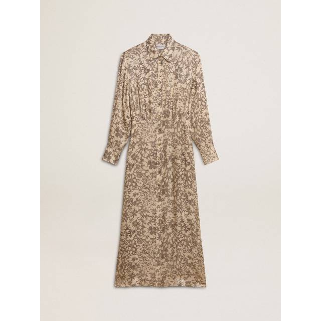 Journey Naike-Print Satin Collared Gown - SAFARIBLACK - 44 IT (8 US)