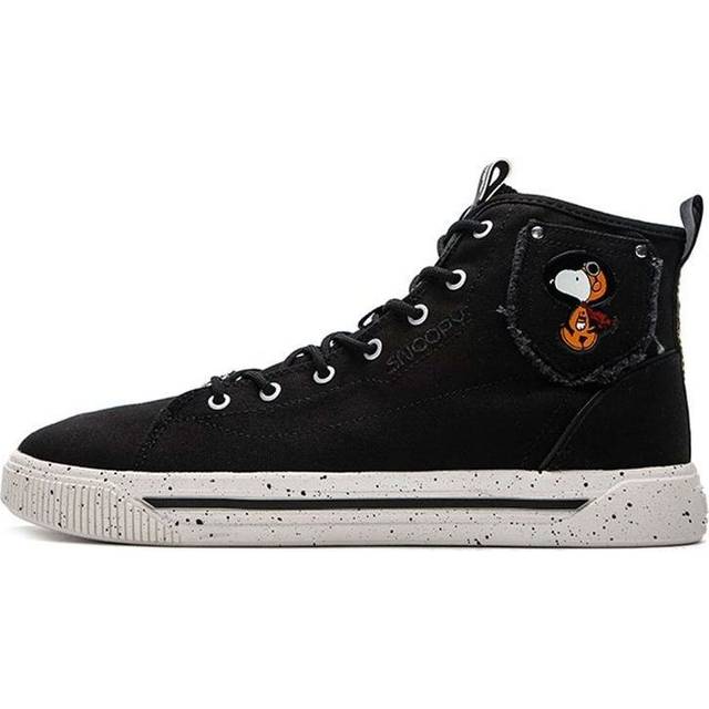 ANTA x SNOOPY High Top Canvas Shoes 'Black White' 912138604-2 - Black/White - 6.5