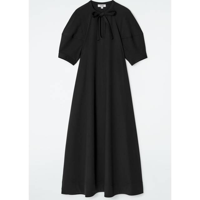 Tie-Detail Maxi Dress - Black - 34