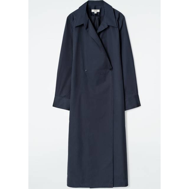 Double-Breasted Midi Shirt Dress - Navy - 32