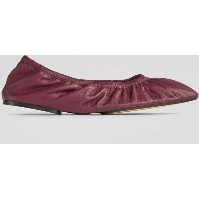 LK Bennett Tayla Folded Ballerina Flats - 39, BORDEAUX NAPPA LEATHER