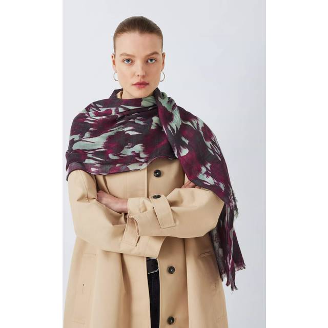 John Lewis Vivi Bloom Linen Rich Scarf, Blue
