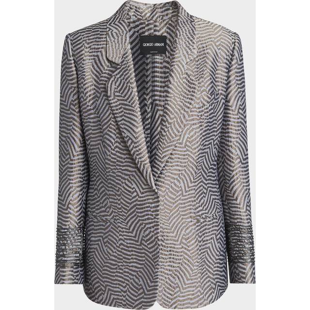 Embroidered striped Blazer - IT42 | L - Red