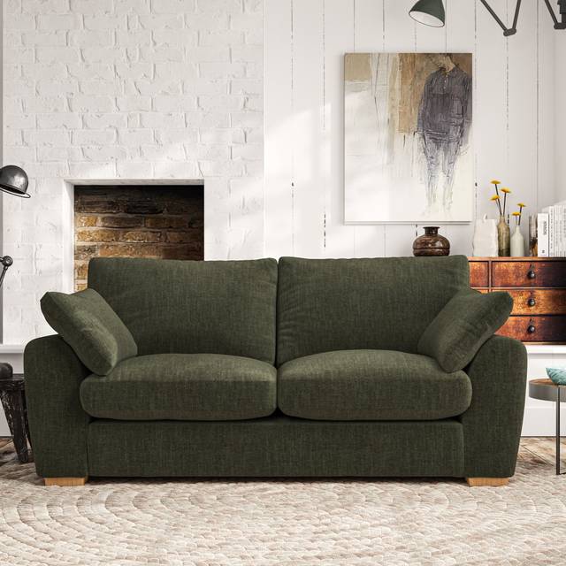 Madison 3 Seater Sofa - Tonal Plush Chenille Rich Green