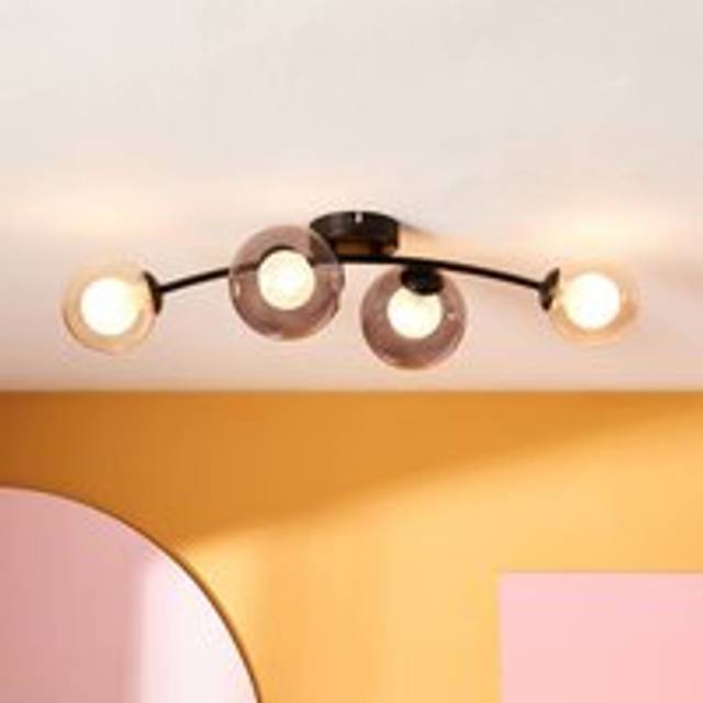 Eliza 4 Light Semi Flush Ceiling Light - Black