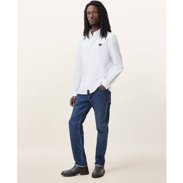 AllSaints Amante Long Sleeve Shirt - White, White, Size Xl, Men - XL
